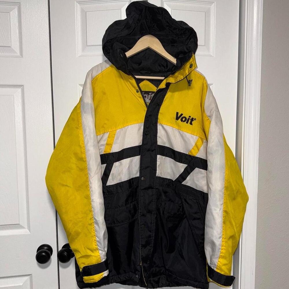 Vintage 1990s voit puffer windbreaker colorblock jacket size XL